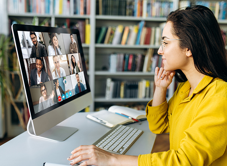 girl working on a computer