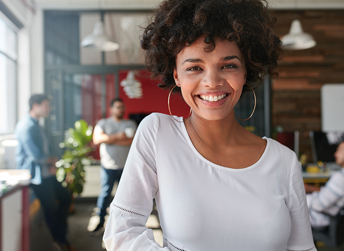 Woman smiling